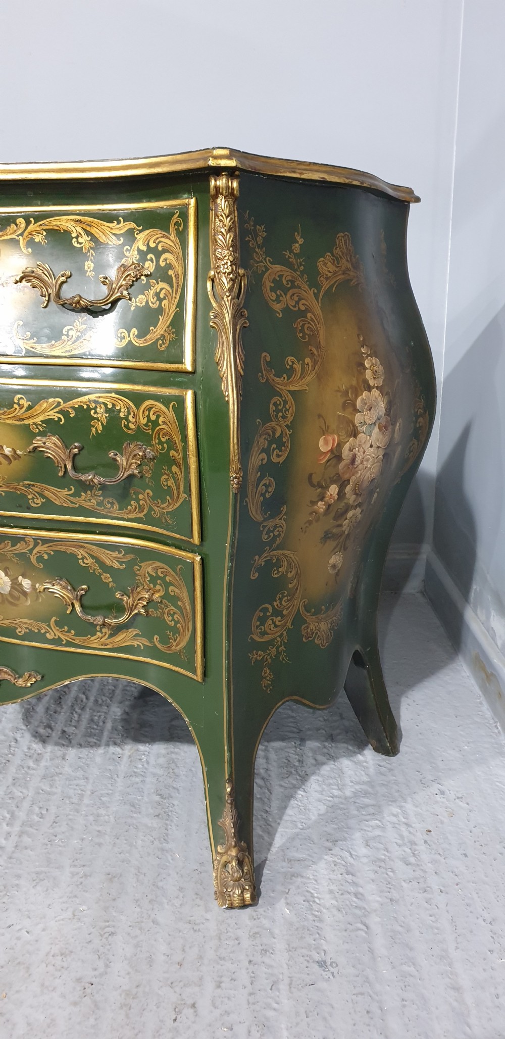 Superb French Painted Commode Chest of Drawers View IV
