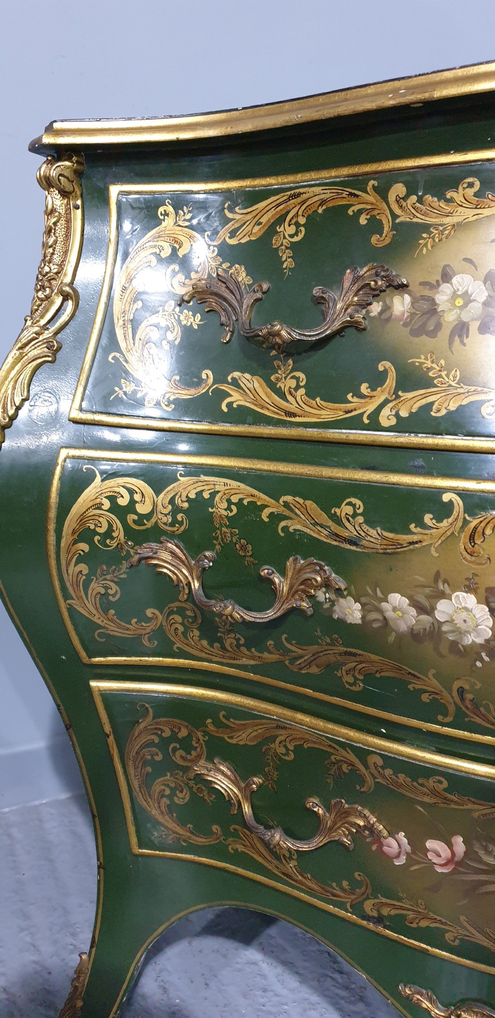 Superb French Painted Commode Chest of Drawers View VI
