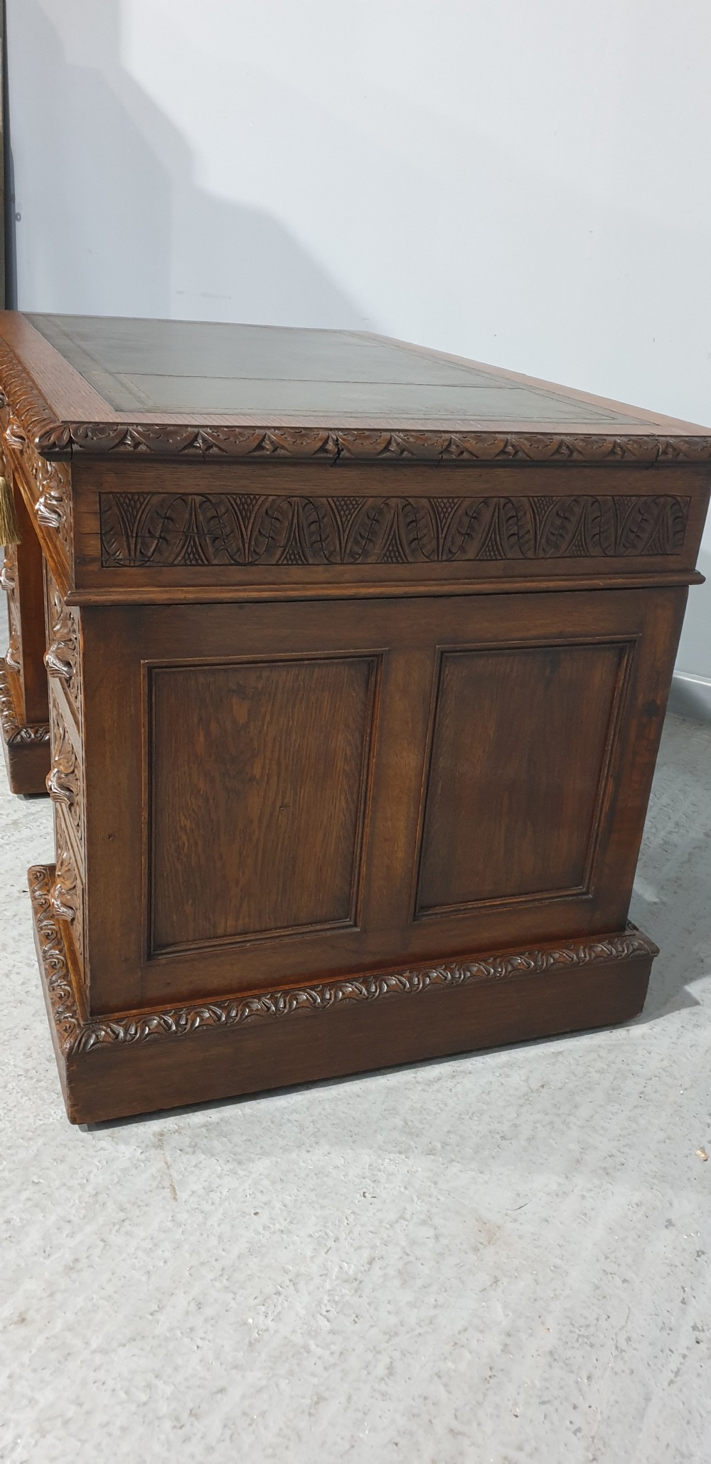 Superb Green Man Oak Desk View VI