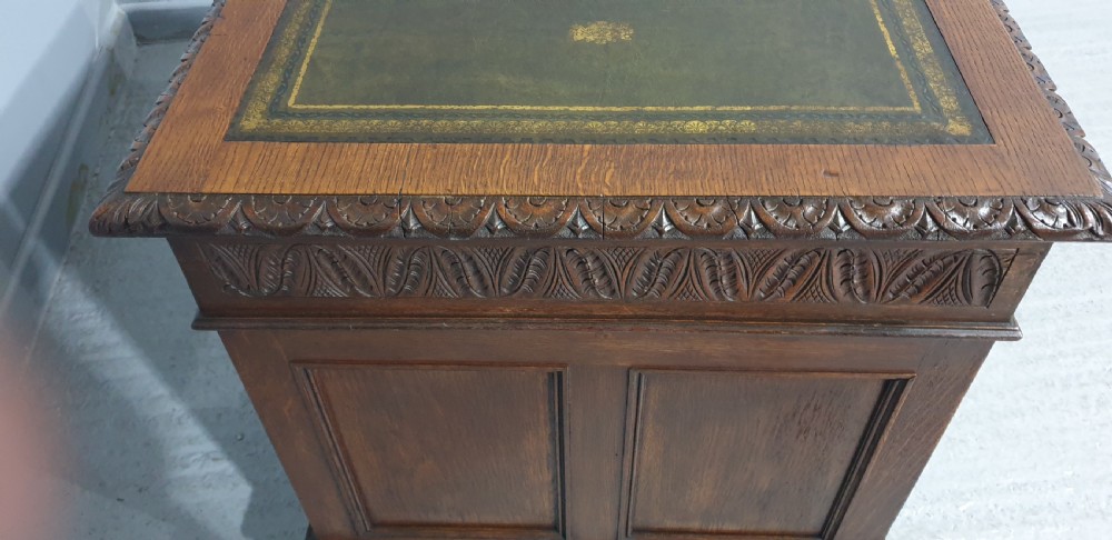 Superb Green Man Oak Desk View IX