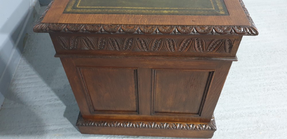 Superb Green Man Oak Desk View XII