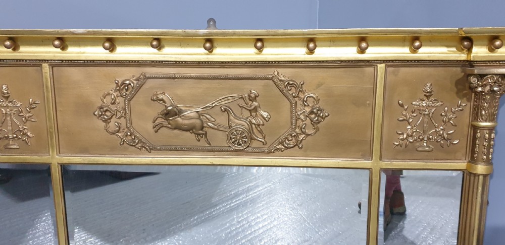 Regency Tryptic Gilt Overmantle Mirror View VIII