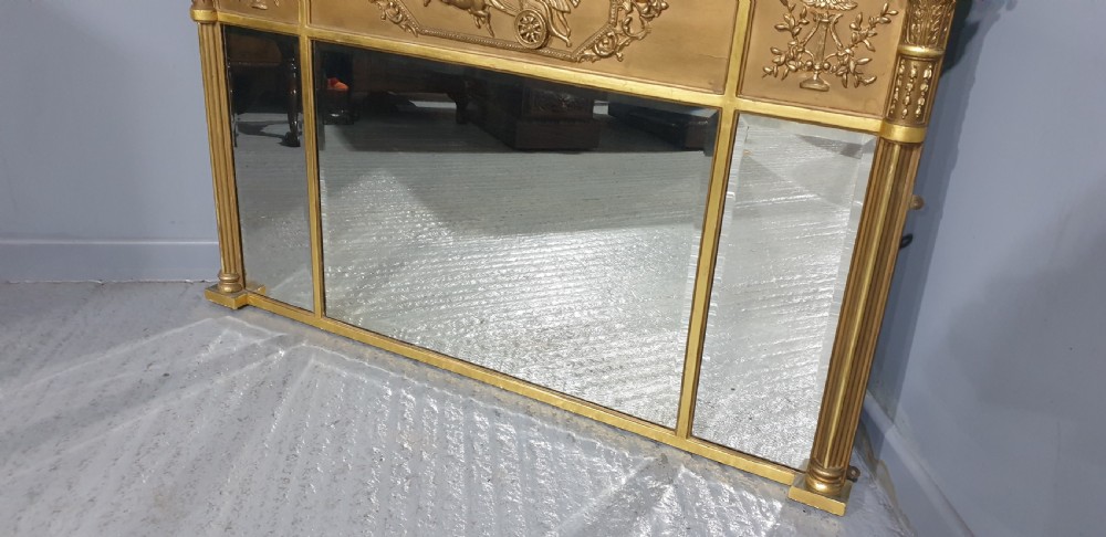Regency Tryptic Gilt Overmantle Mirror View IX