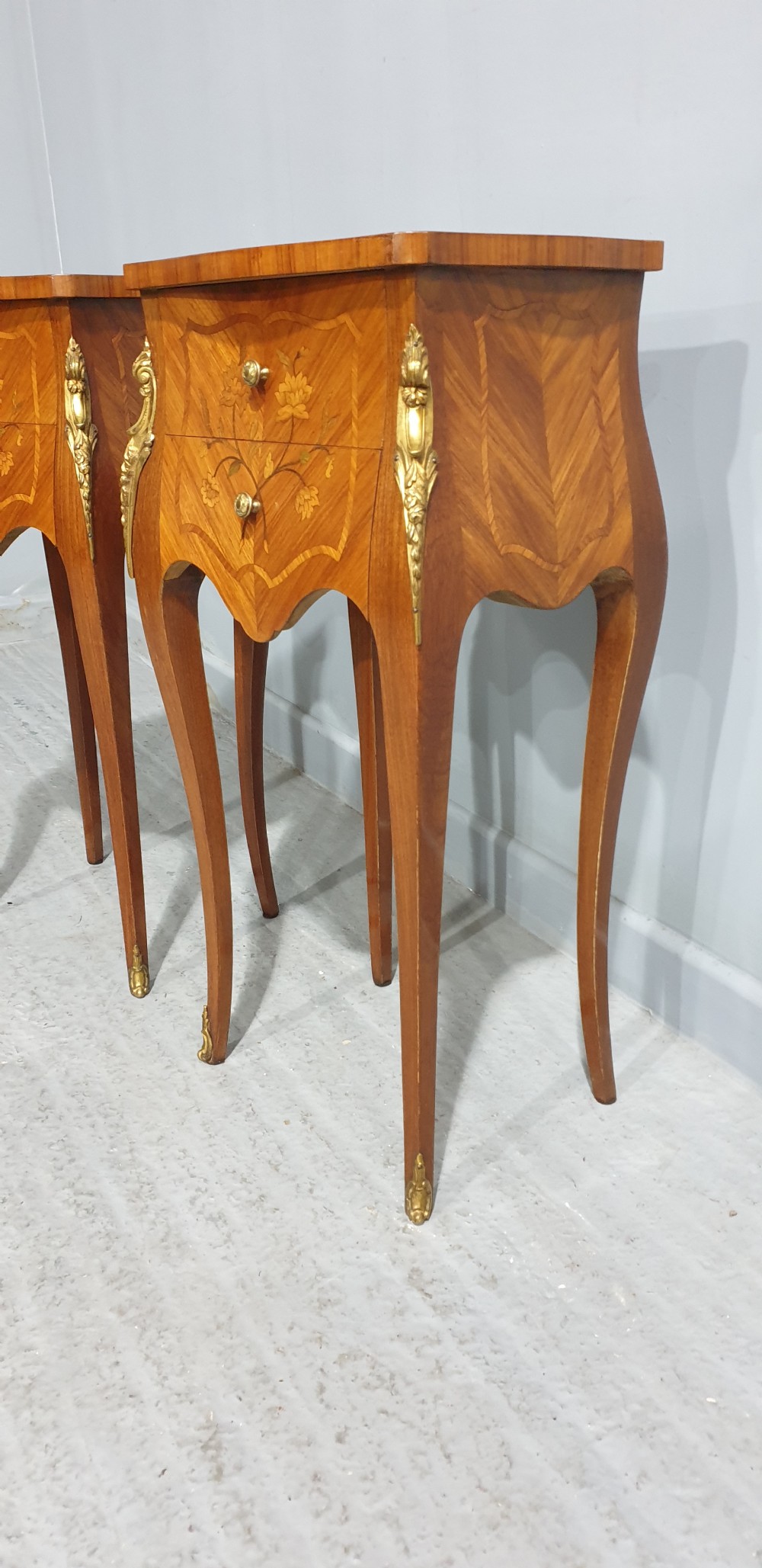 Pair French Bedside Lamp Tables View III