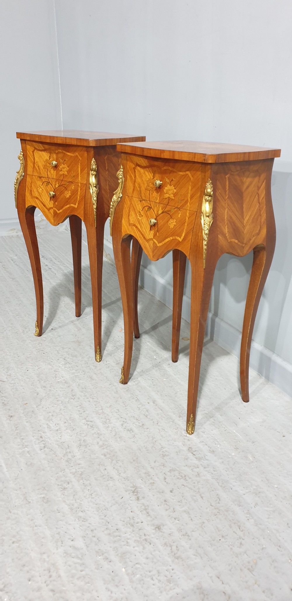 Pair French Bedside Lamp Tables View VI