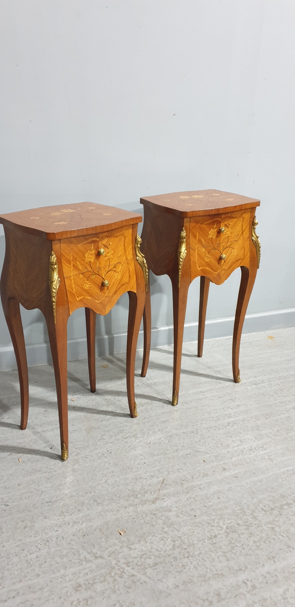 Pair French Bedside Lamp Tables View VIII