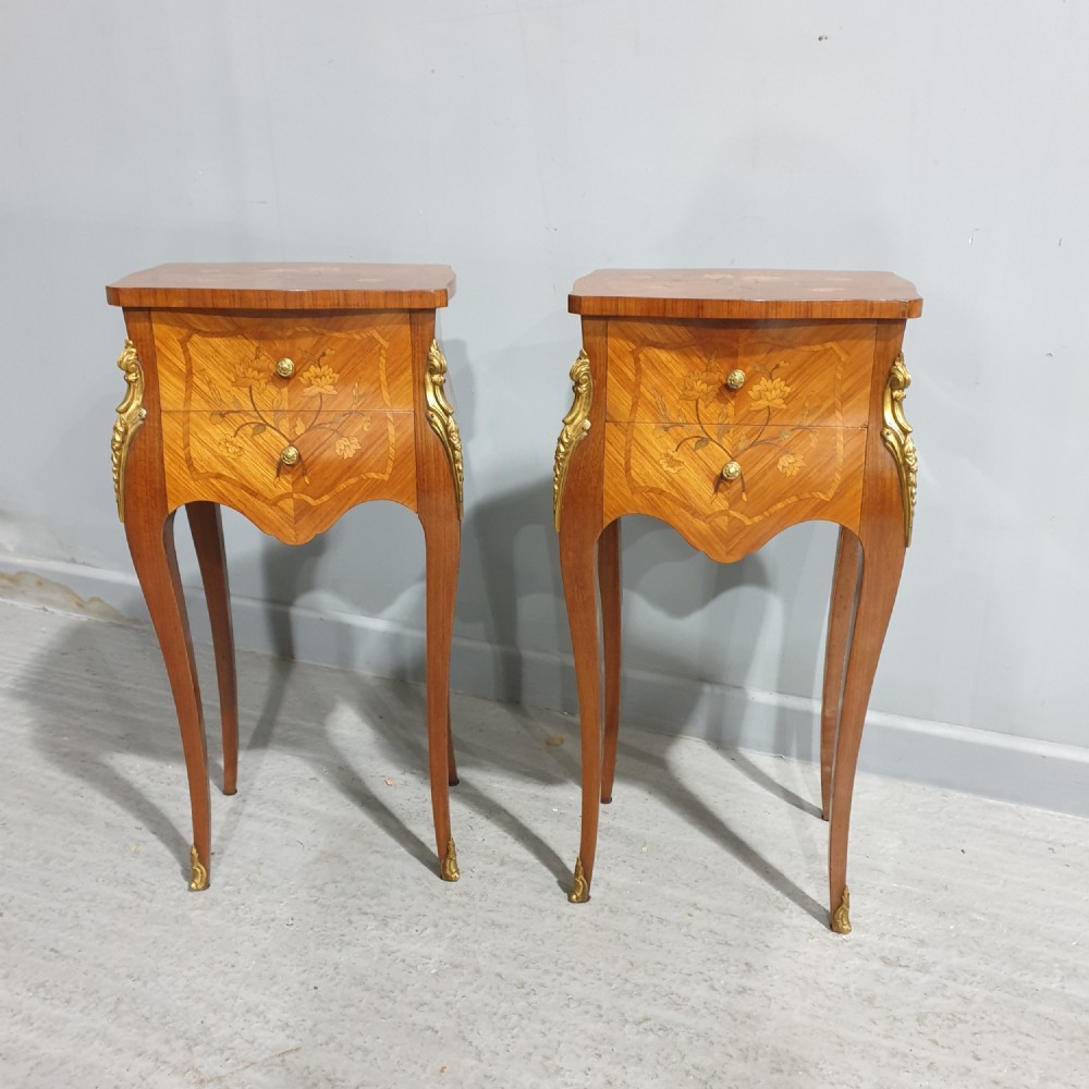 Pair French Bedside Lamp Tables