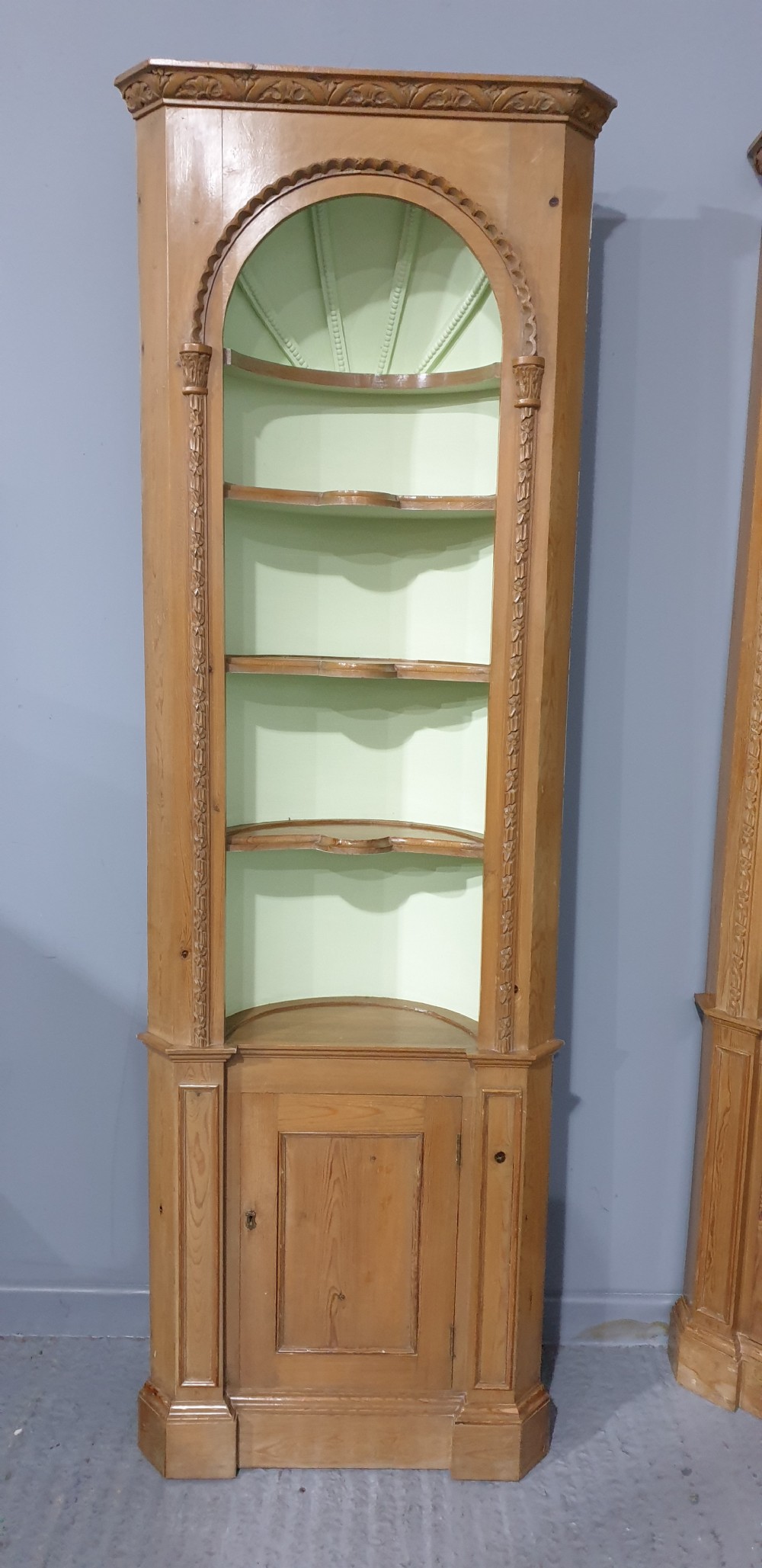 Very Good Pair Pine Corner Cupboard View II