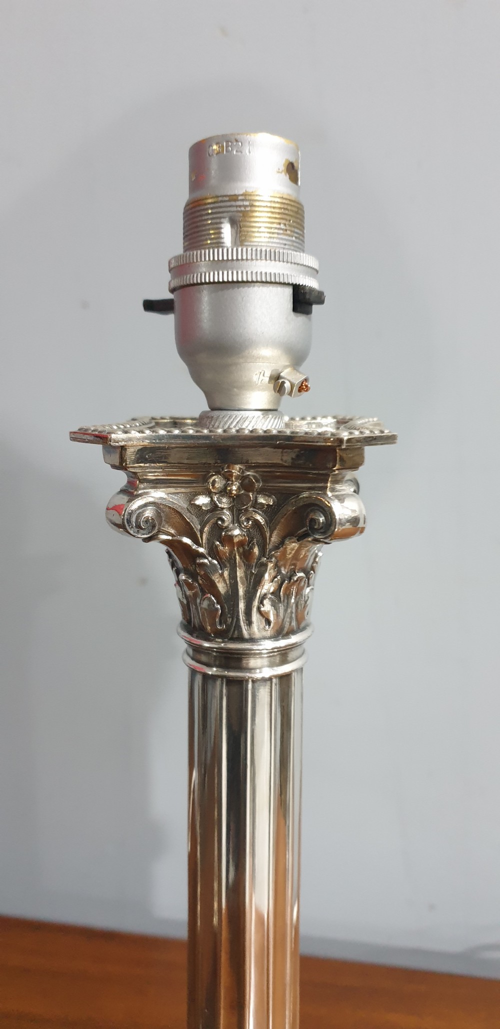 Super Pair Silver Plate Table Lamps View III