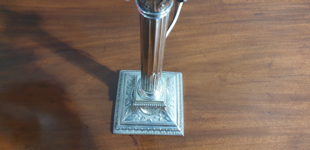Super Pair Silver Plate Table Lamps View VI