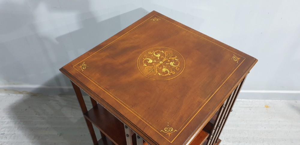 Top Quality Mahogany Inlaid Revolving Bookcase View V