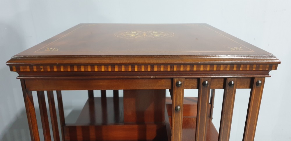 Top Quality Mahogany Inlaid Revolving Bookcase View VI