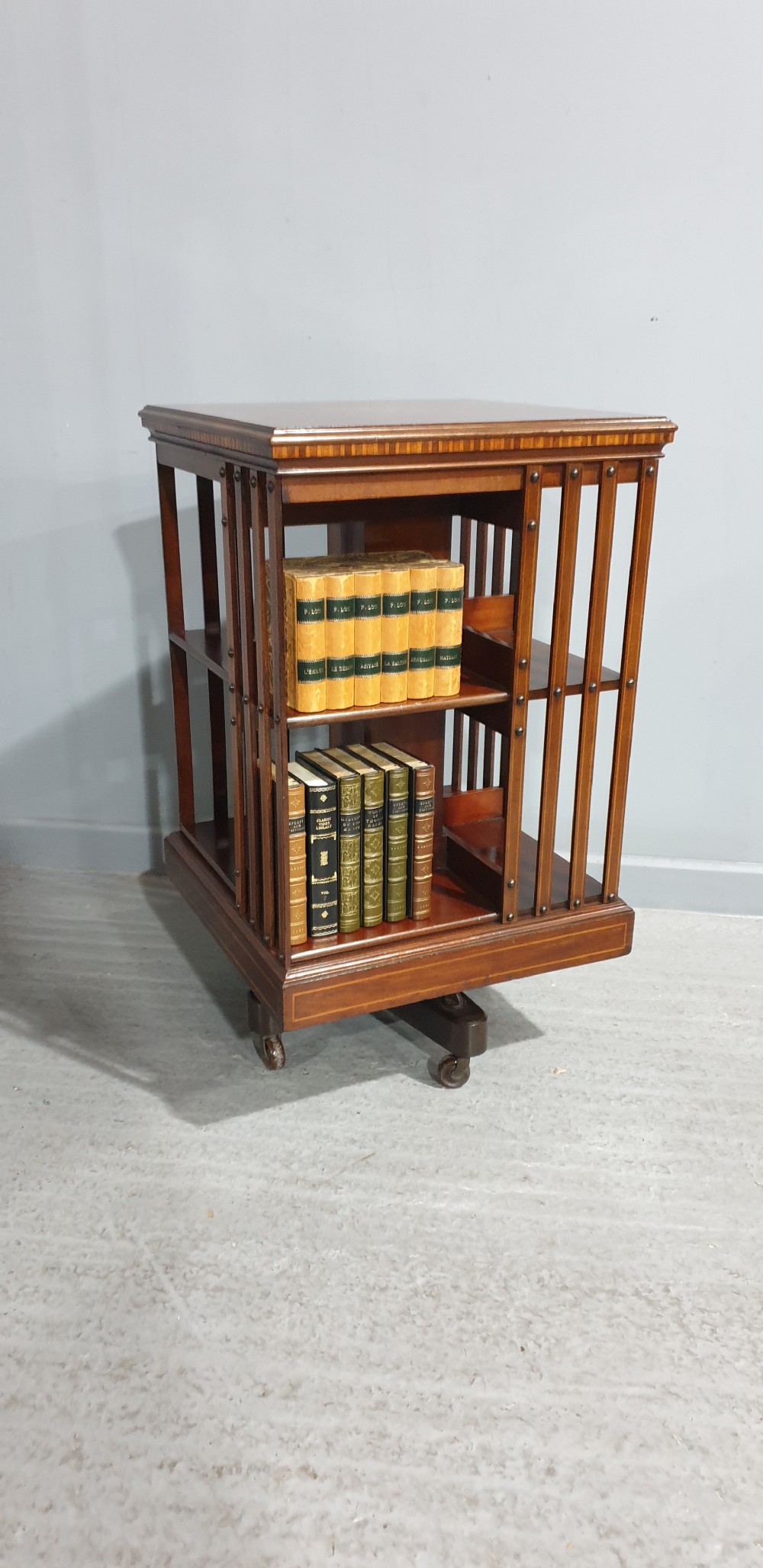 Top Quality Mahogany Inlaid Revolving Bookcase View VIII