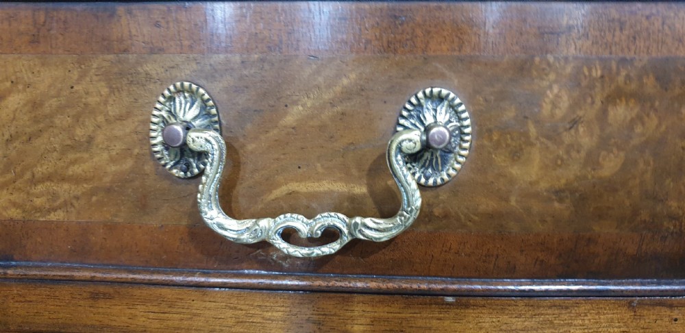 Burr Walnut Chest on Chest of Drawers View IV