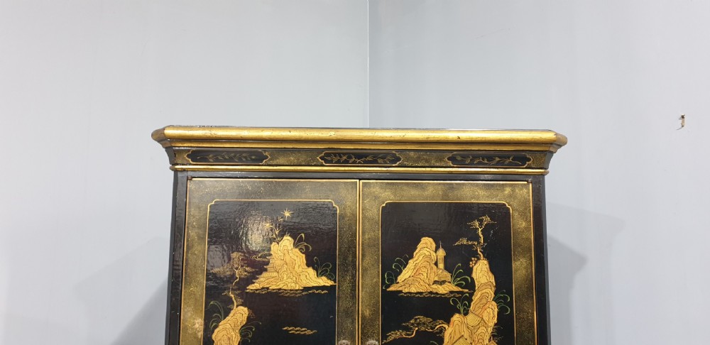 Super Black Laquered Chinoiserie Cabinet View VI
