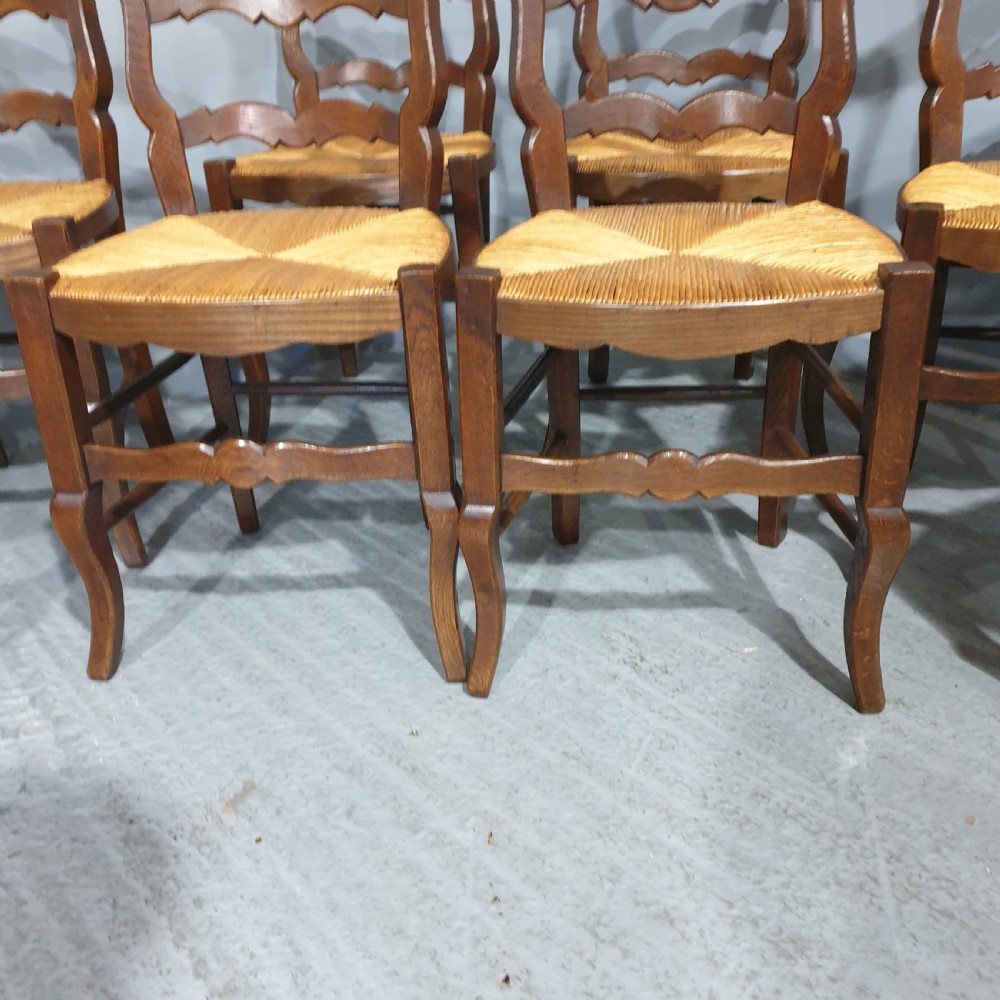 Superb Set Eight French Country Chairs View VI