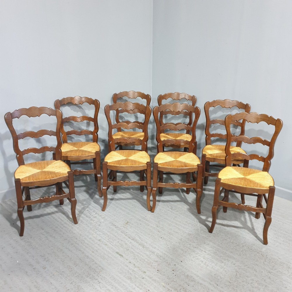 Superb Set Eight French Country Chairs