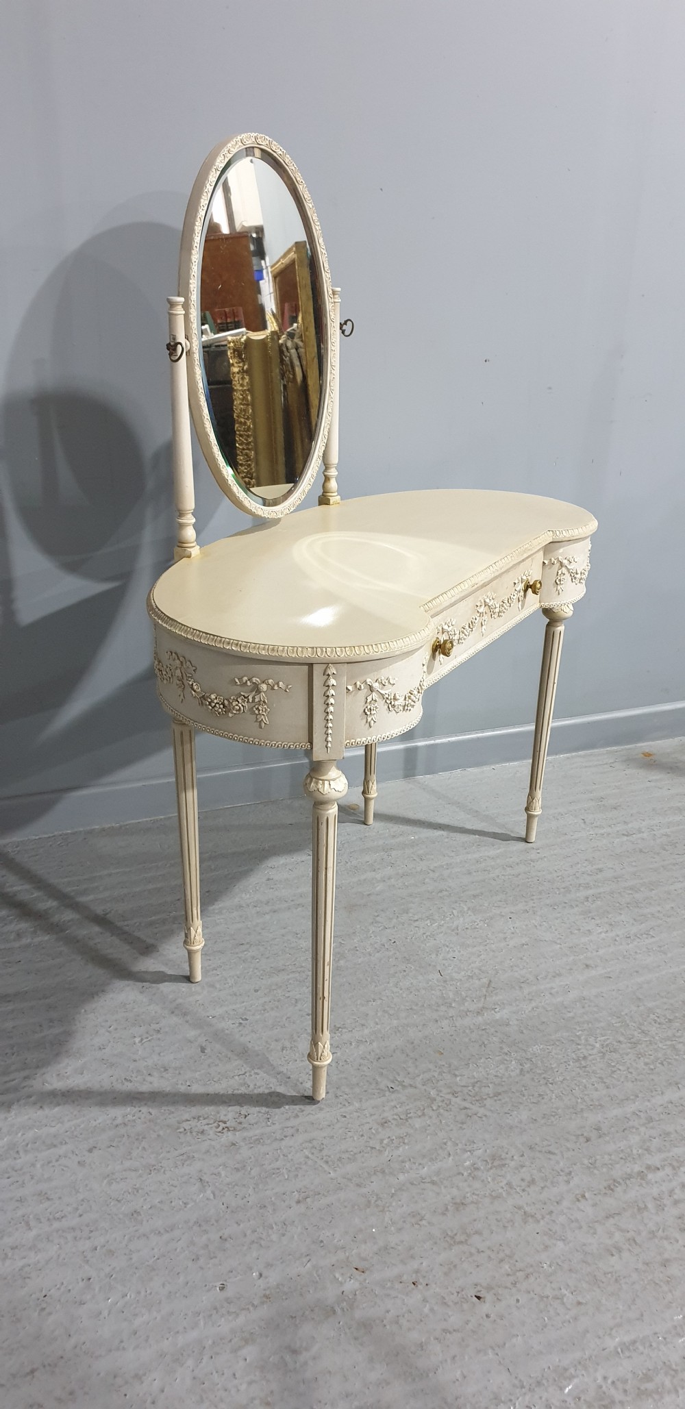 Very Pretty French Painted Dressing Table View IX