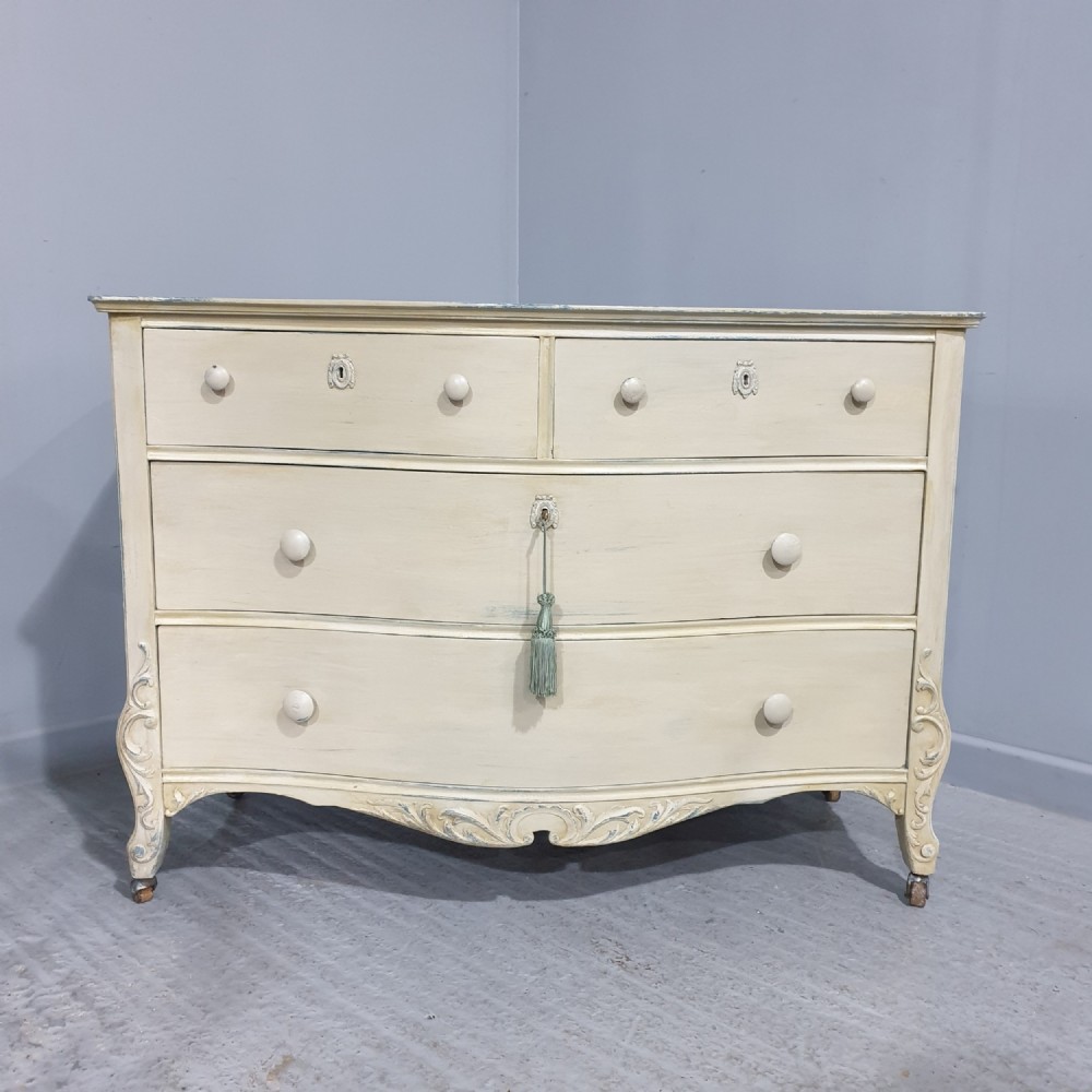 Super Serpentine Painted Commode Chest of Drawers