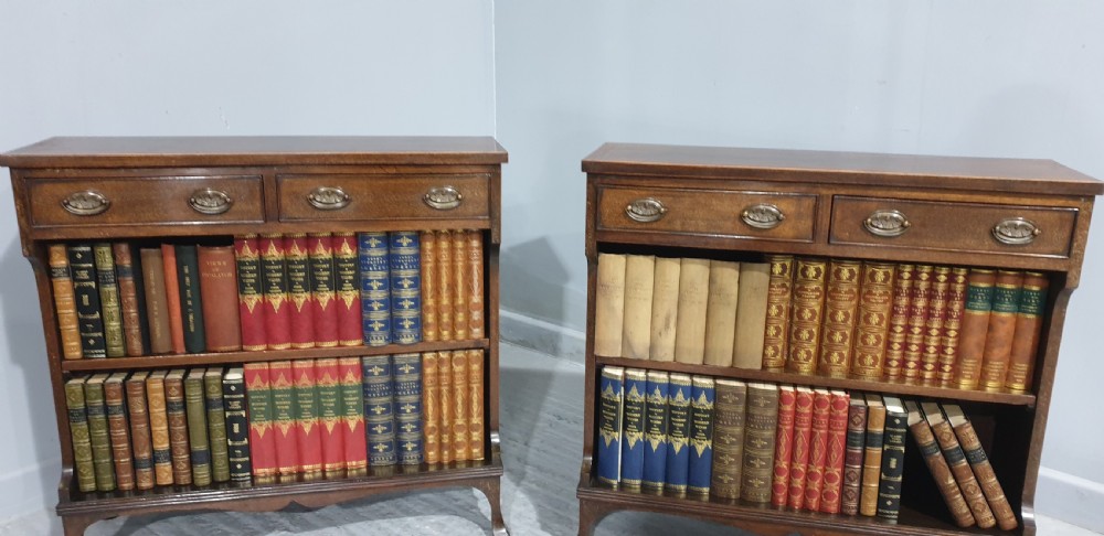 Super Pair Mahogany Waterfall Open Bookcases View III