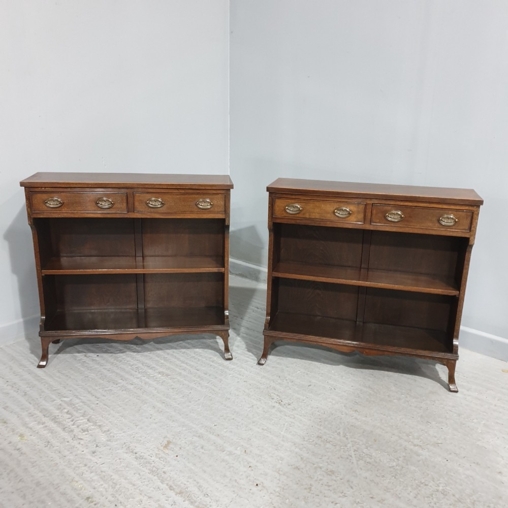 Super Pair Mahogany Waterfall Open Bookcases