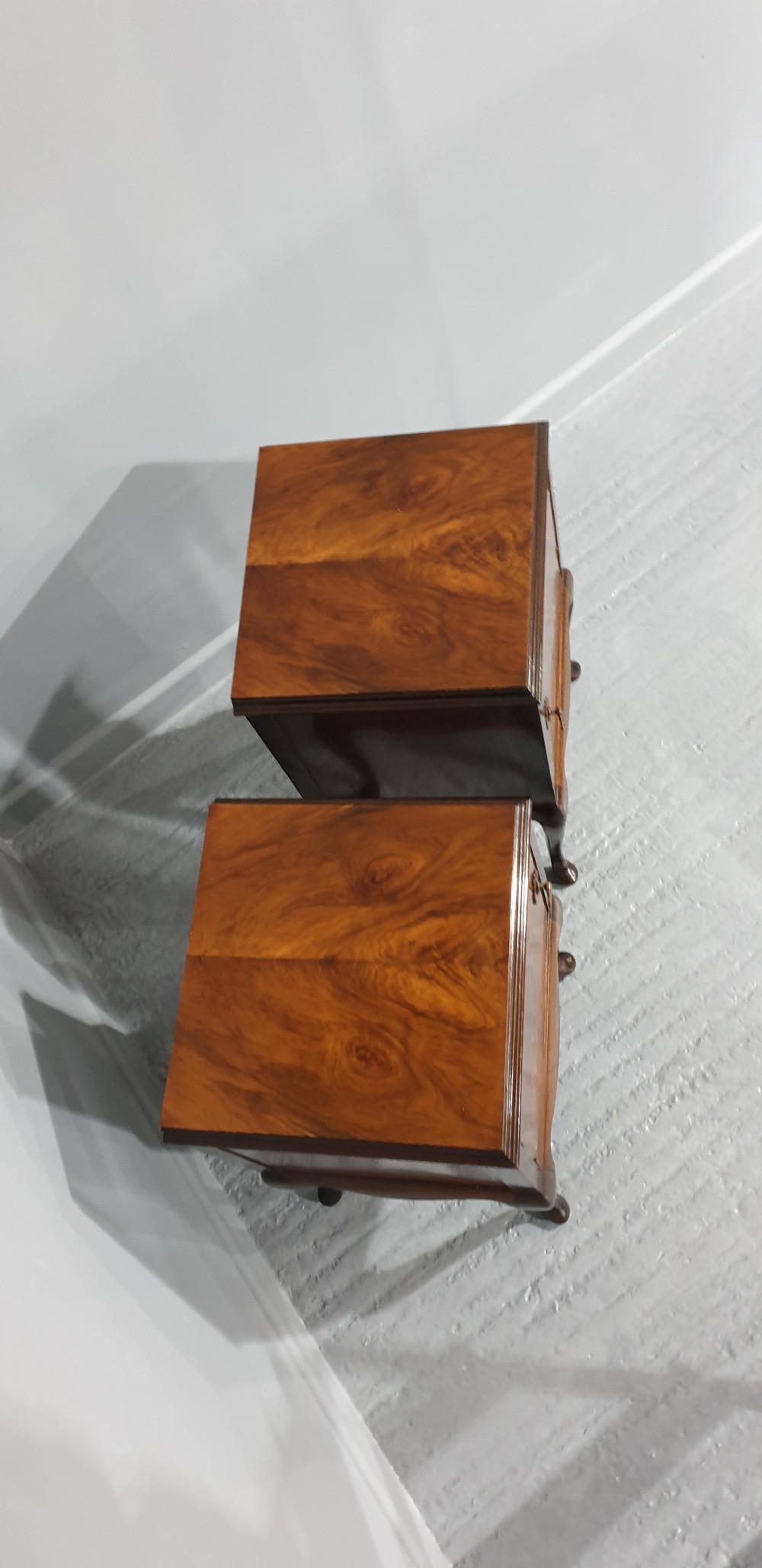 Pair Walnut Bedside Lamp Cabinets View V