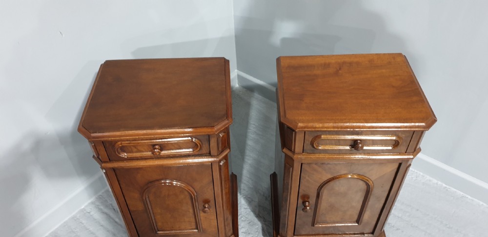 Pair Victorian Walnut Bedside Cabinets View IV