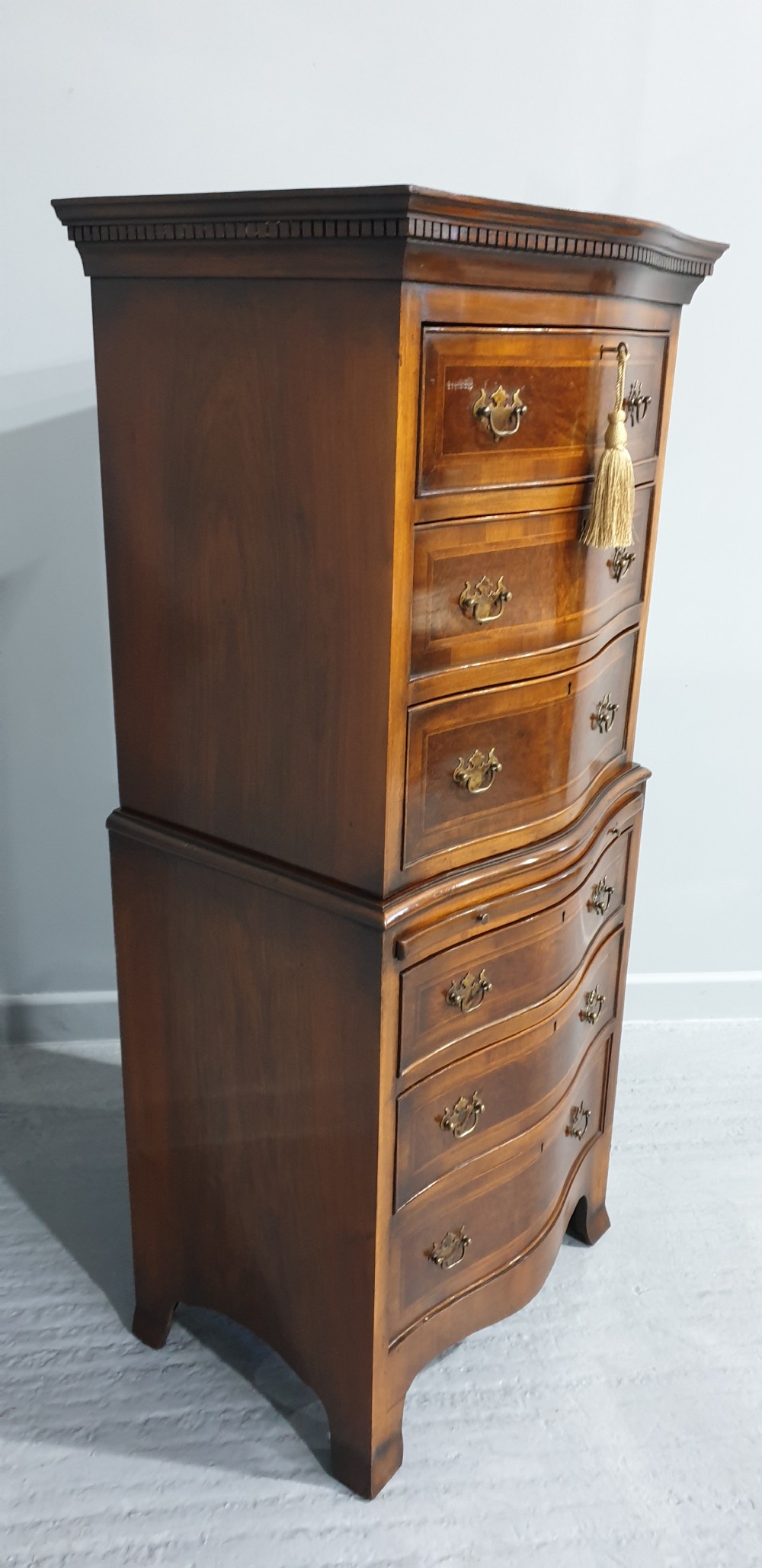 Serpentine Chest on Chest of Drawers View III