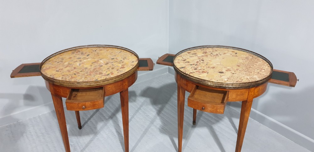 Super Pair French Inlaid Gueridon Tables View V