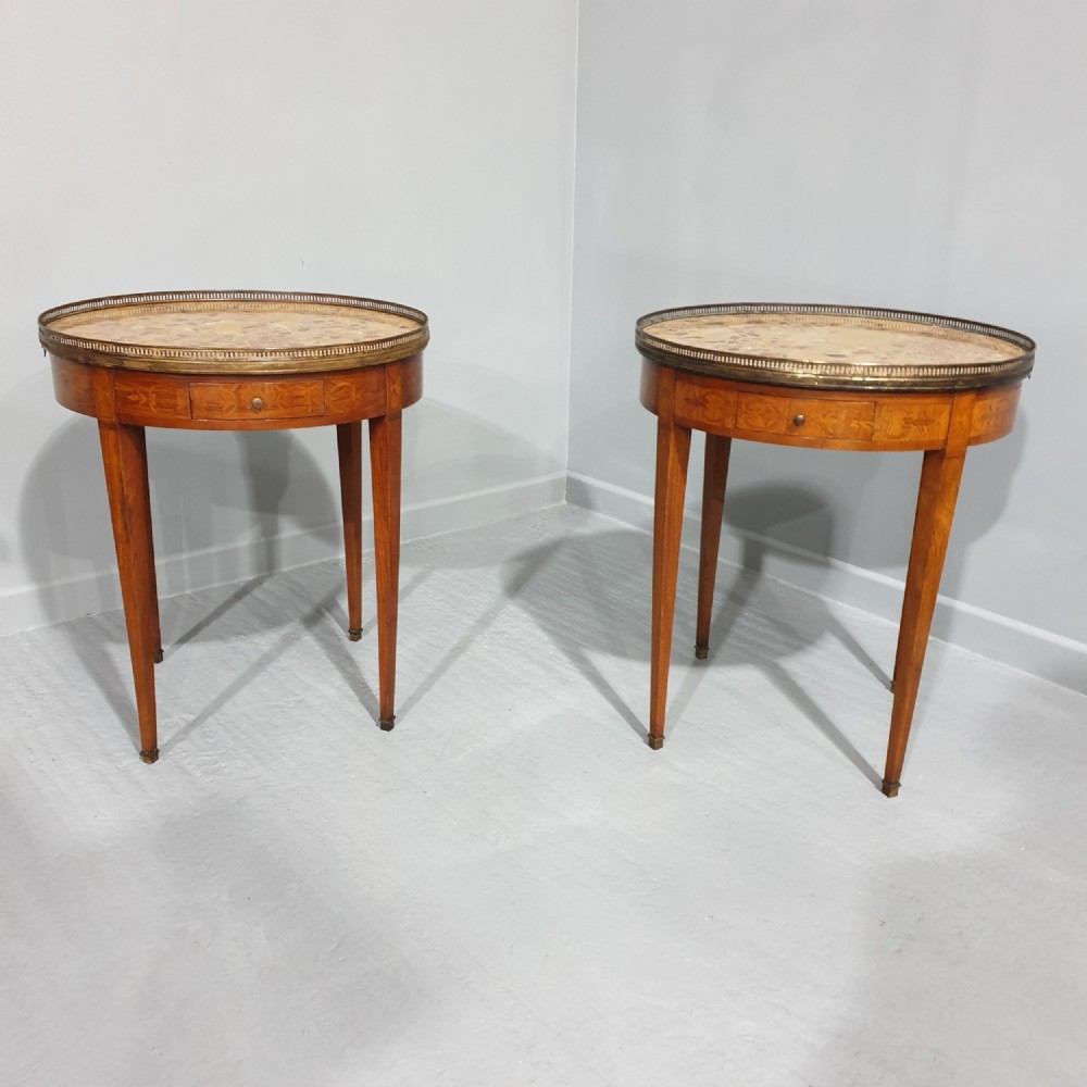 Super Pair French Inlaid Gueridon Tables