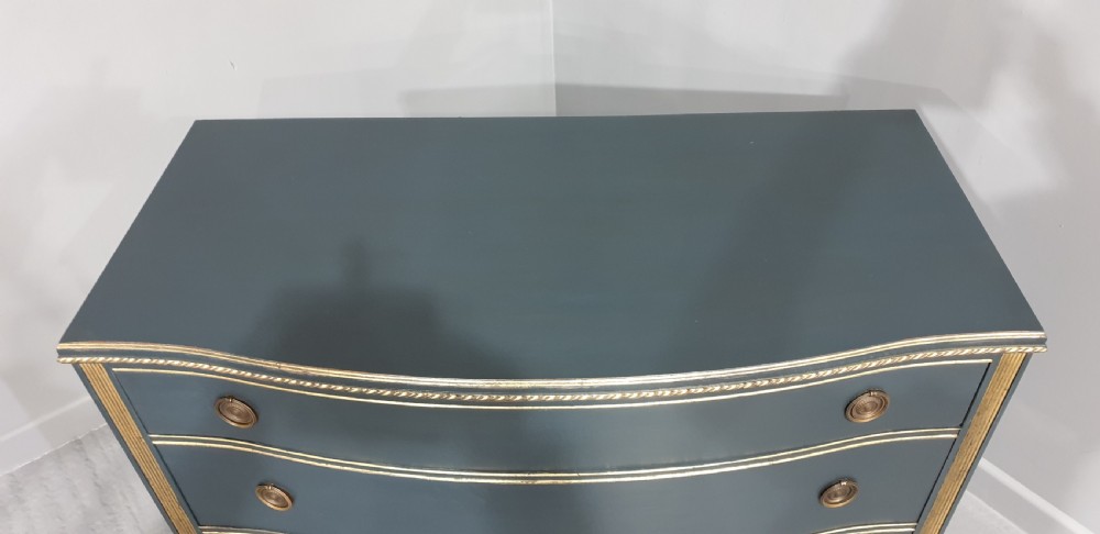 Super French Painted and Parcel Gilt Commode Chest of Drawers View V