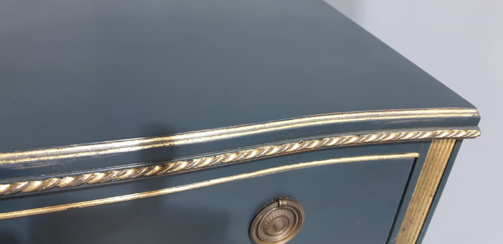 Super French Painted and Parcel Gilt Commode Chest of Drawers View VI