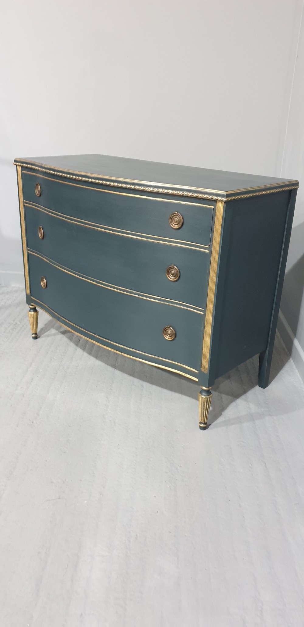 Super French Painted and Parcel Gilt Commode Chest of Drawers View VIII