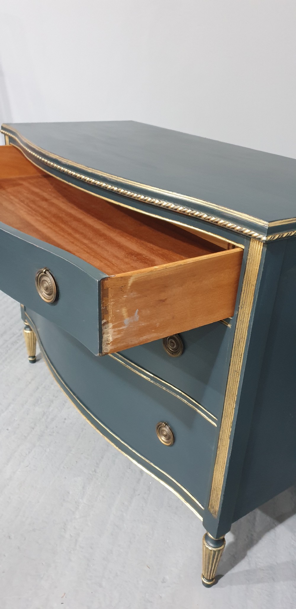 Super French Painted and Parcel Gilt Commode Chest of Drawers View X