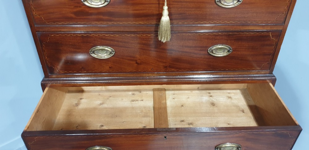 Fabulous Georgian Mahogany Tall Boy Linen Press View X