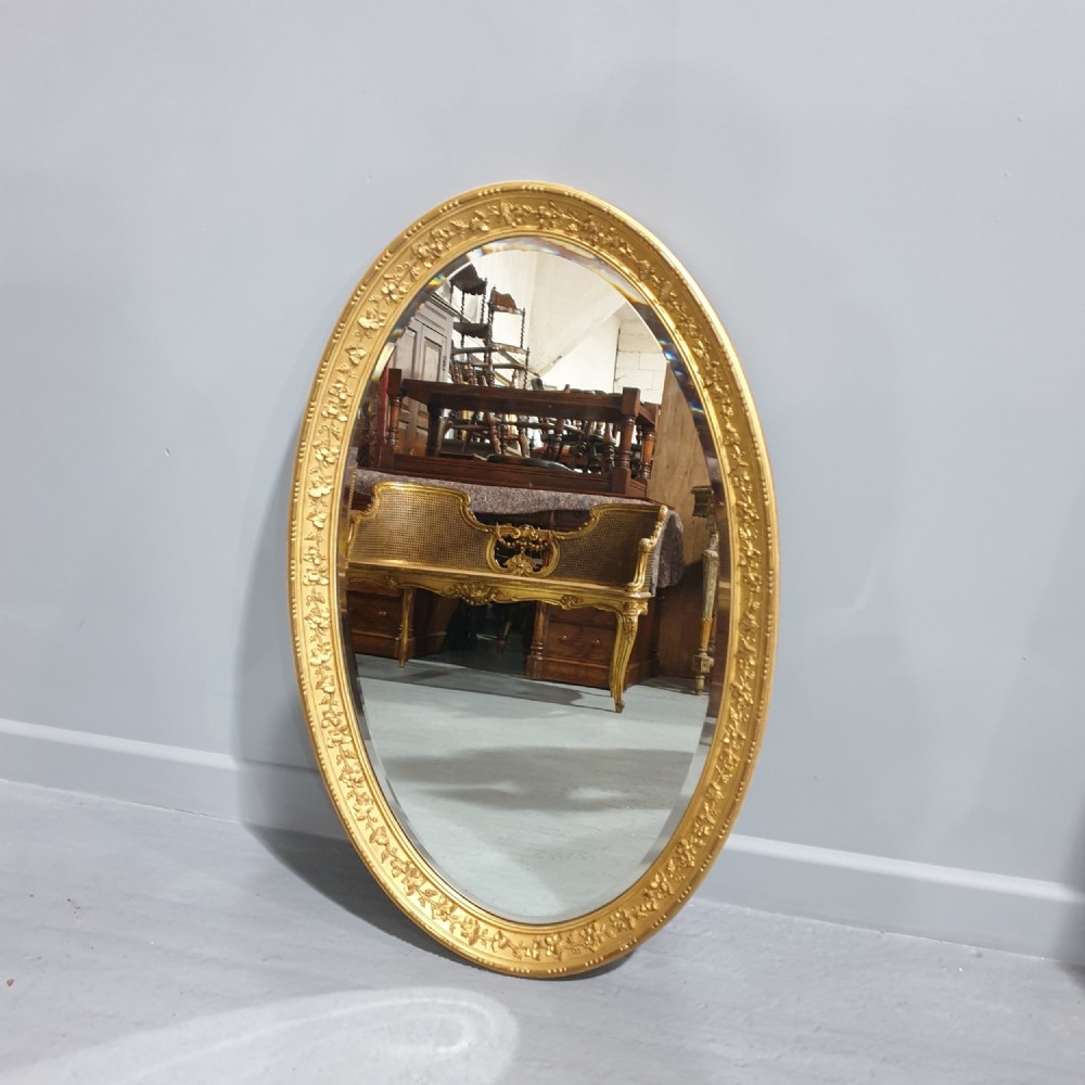 Large Victorian Gilt Oval Mirror