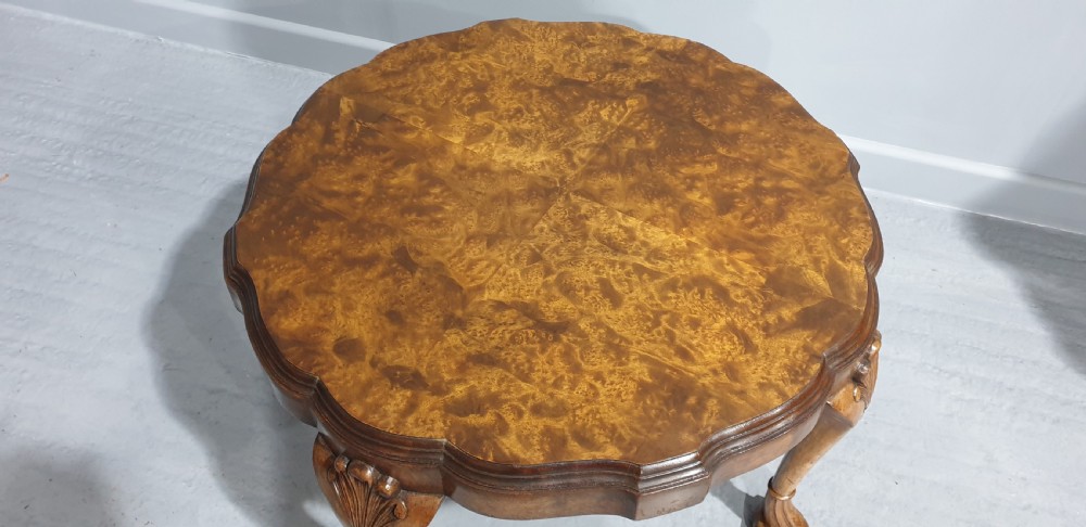 Burr Walnut Round Coffee Table View II