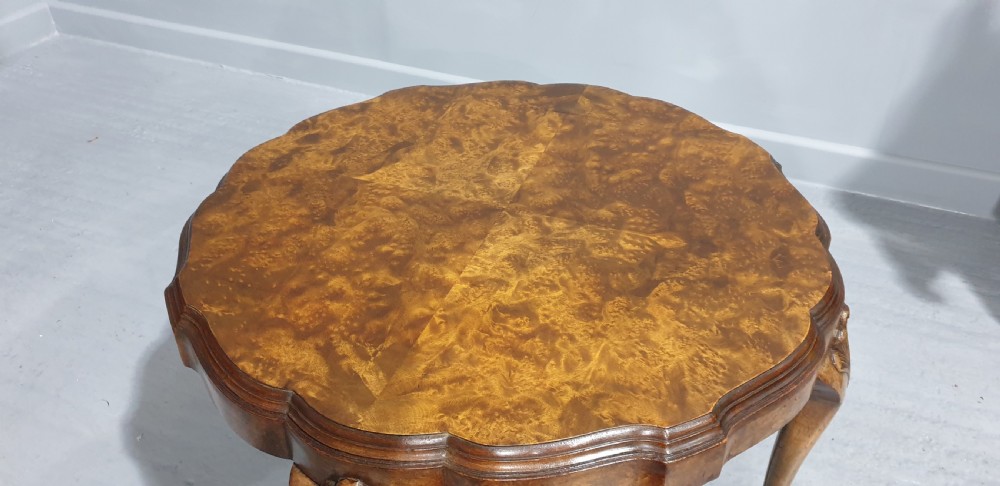 Burr Walnut Round Coffee Table View VII