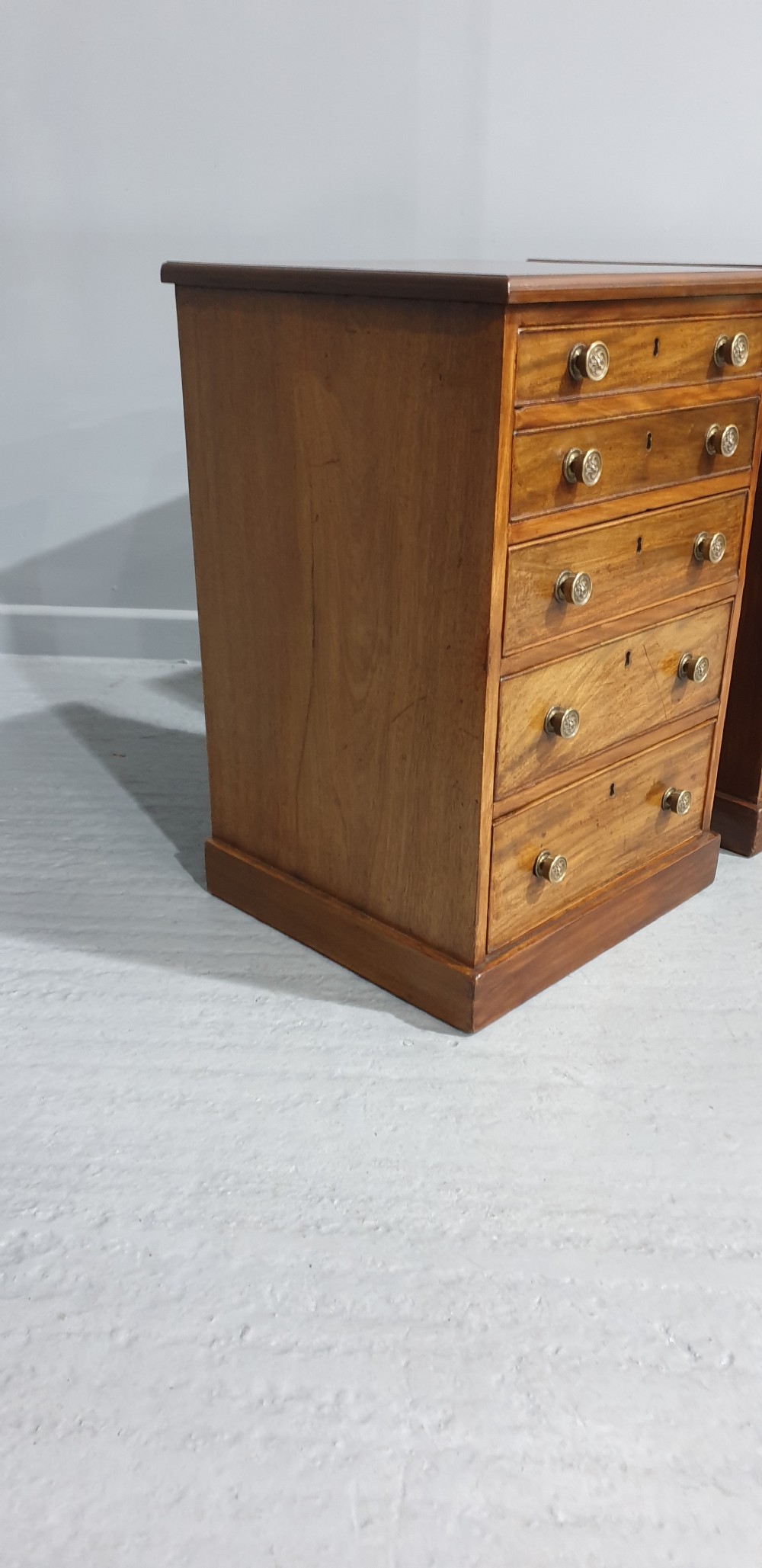 Superb Pair Victorian Bedside Lamp Chests of Drawers View VII