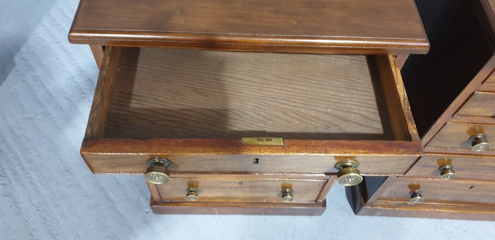 Superb Pair Victorian Bedside Lamp Chests of Drawers View IX