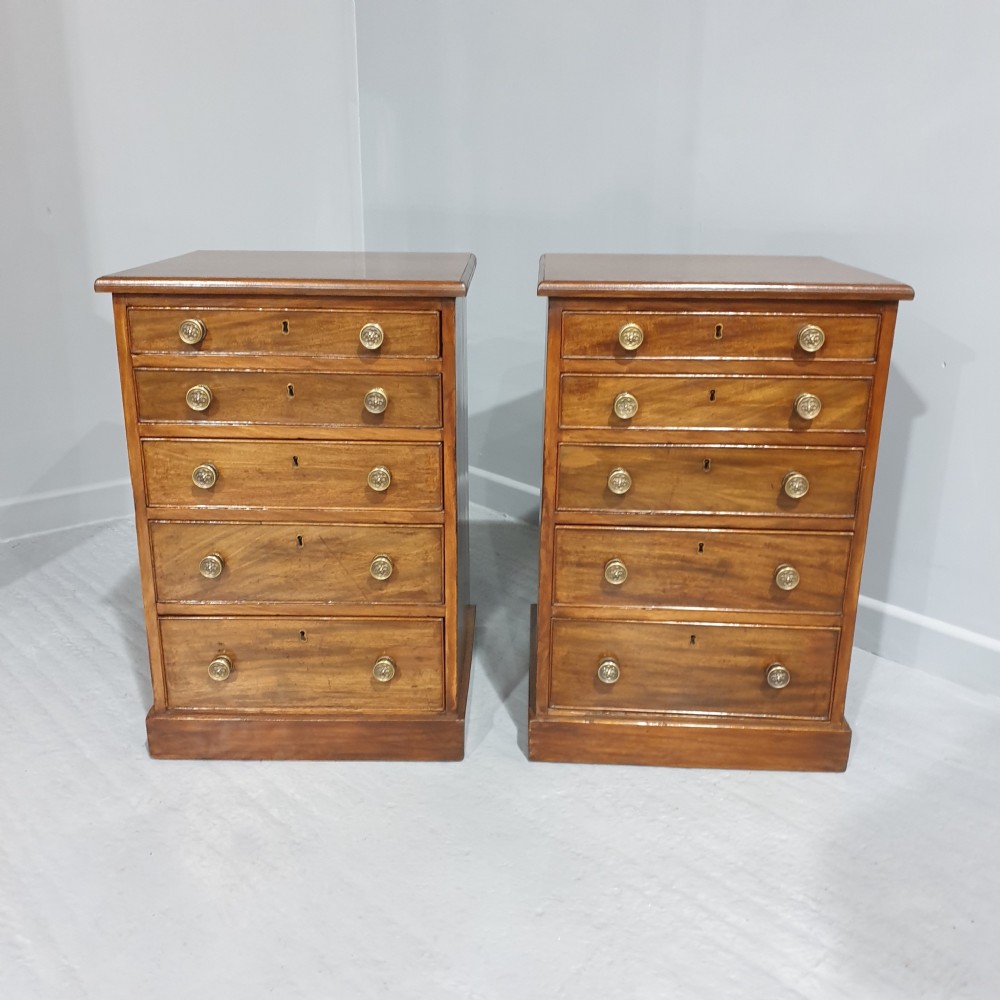 Superb Pair Victorian Bedside Lamp Chests of Drawers