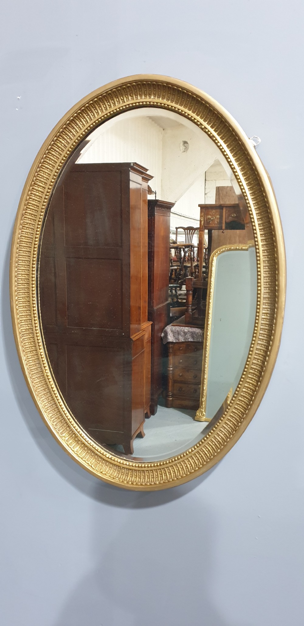 Large Oval Gilt Mirror View II