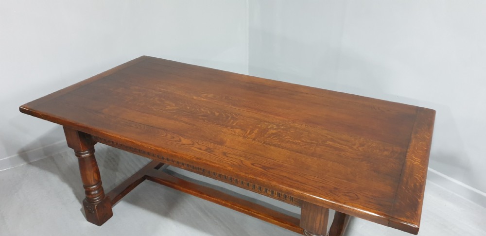 Large Oak Plank Kitchen Dining Table View IV