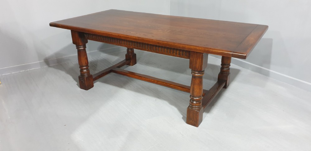 Large Oak Plank Kitchen Dining Table View V