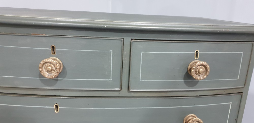 Regency Painted Bowed Chest of Drawers View III
