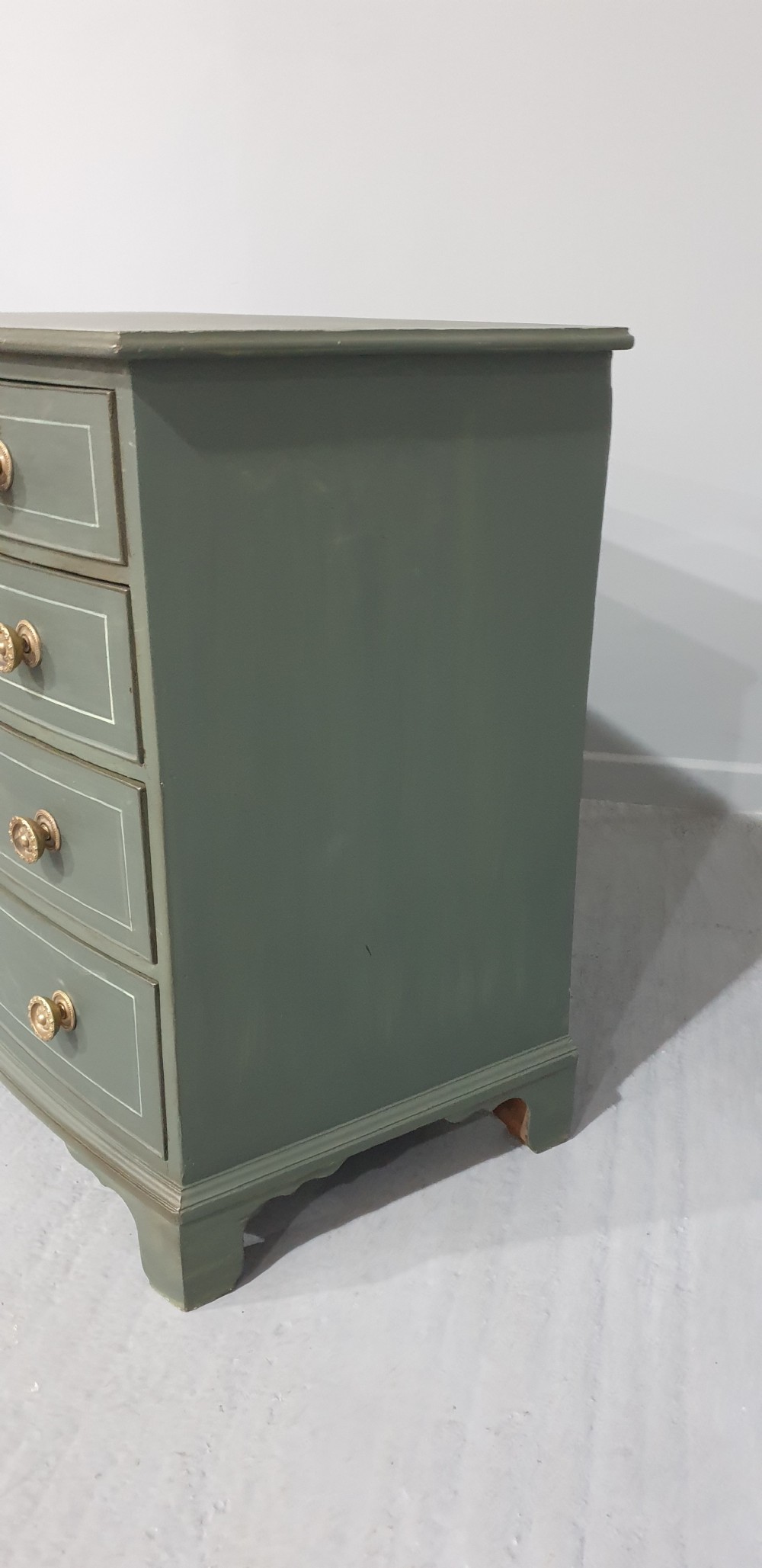 Regency Painted Bowed Chest of Drawers View IV