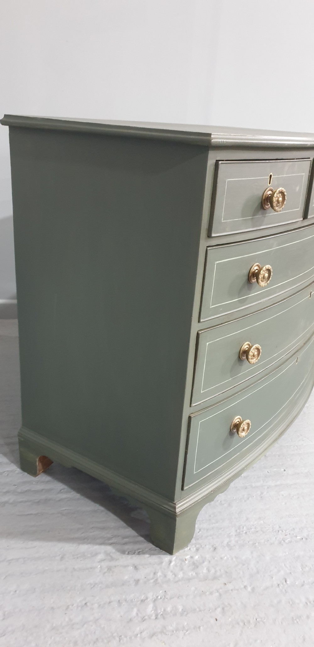 Regency Painted Bowed Chest of Drawers View VI