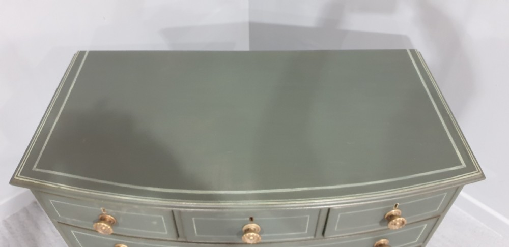 Regency Painted Bowed Chest of Drawers View VII