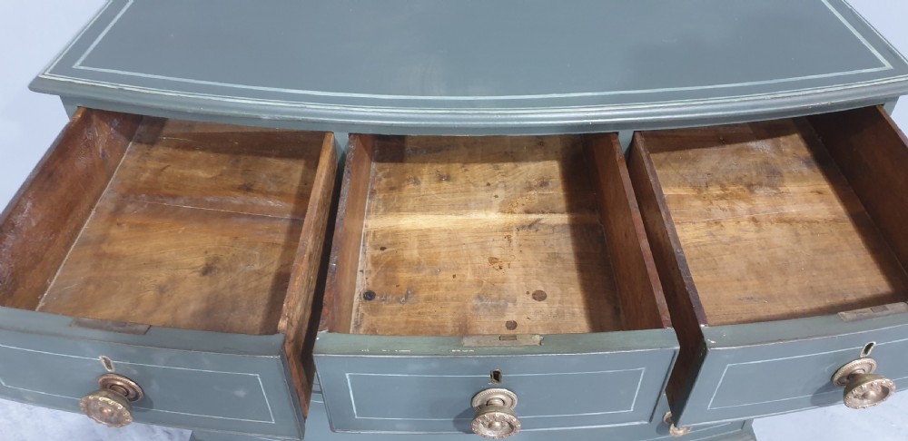 Regency Painted Bowed Chest of Drawers View X