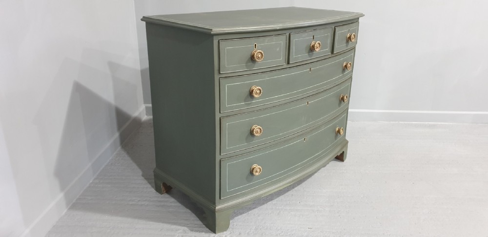 Regency Painted Bowed Chest of Drawers View XIII